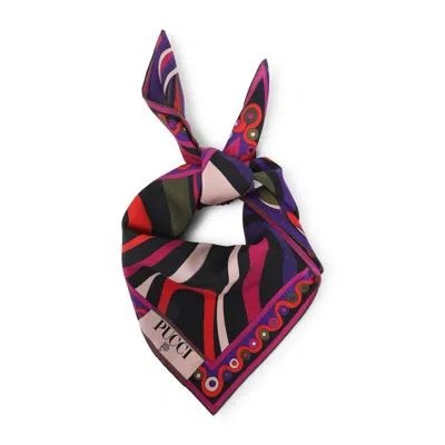 Pucci Silk Twill Scarf Bold Print In Multi