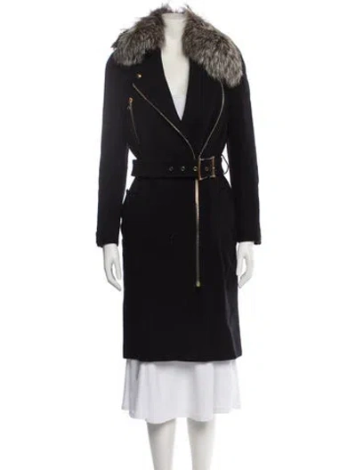 Pre-owned Pucci Fox Fur Coat In Black