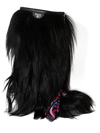 Pucci Freezy Fur Boots In Black