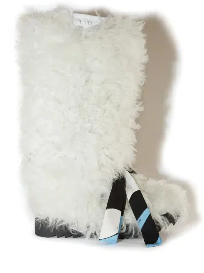 Pucci Freezy Shearling Boots In White