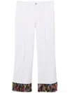 Pucci Abstrac-print Fringed Flared Trousers In White