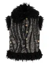 Pucci Wool Blend Vest With Abstract Print In Black