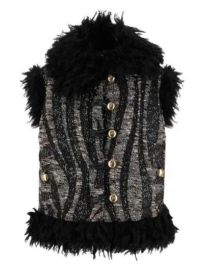 PUCCI FUR-TRIM BUTTON JACKET