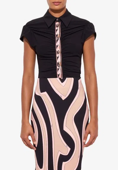 Pucci Gathered Short-sleeved Shirt In Multi