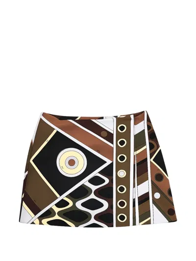 Pucci Geometric Cutout Skirt In Multi