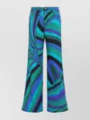 Pucci Geometric Design Cotton Blend Flared Pants In Multi