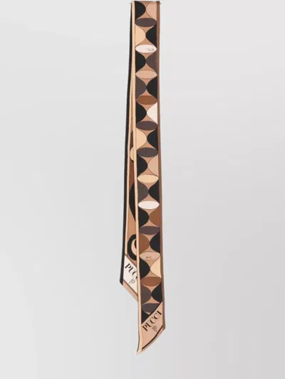PUCCI GEOMETRIC DESIGN LIGHTWEIGHT LONG SILK SCARF