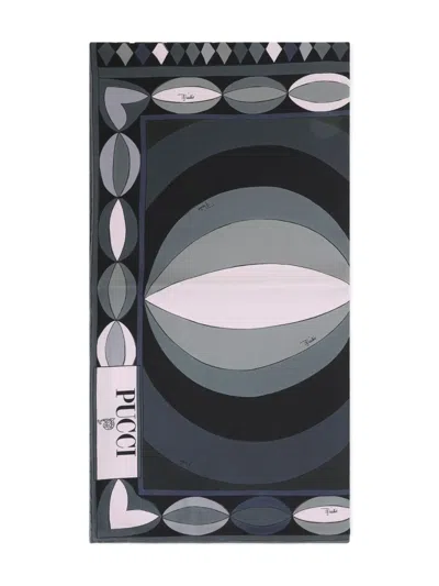 Pucci Geometric-pattern Silk Scarf In Black
