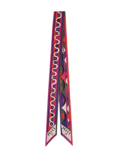 PUCCI GEOMETRIC-PATTERN SILK SCARF