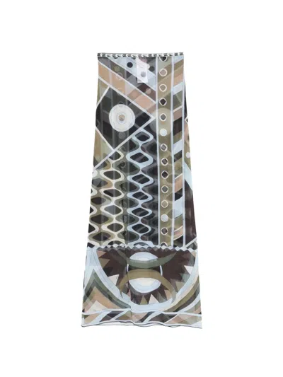 Pucci Geometric Pattern Skirt In Brown