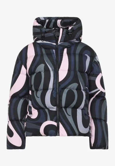 PUCCI GEOMETRIC PRINT DOWN JACKET