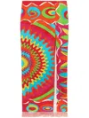 Pucci Geometric Print Frayed Maxi Skirt In Red