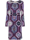 Pucci Geometric-print Midi Dress In 紫色