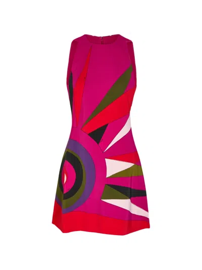 Pucci Stylish Sleeveless Dress Bold Print In Animal Print