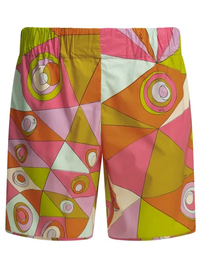 Pucci Geometric Print Mini Shorts In Animal Print
