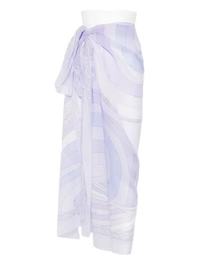 Pucci Geometric Print Pareo In Purple