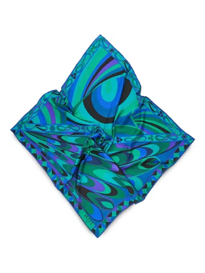 Pucci Geometric-print Scarf In Green