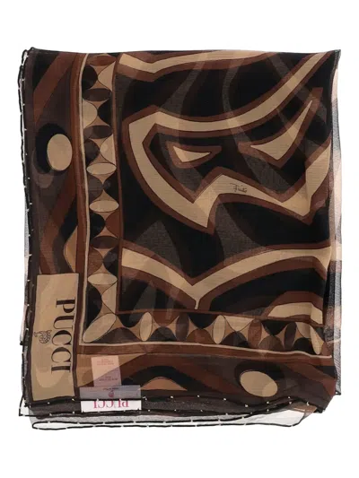 PUCCI GEOMETRIC-PRINT SILK SCARF