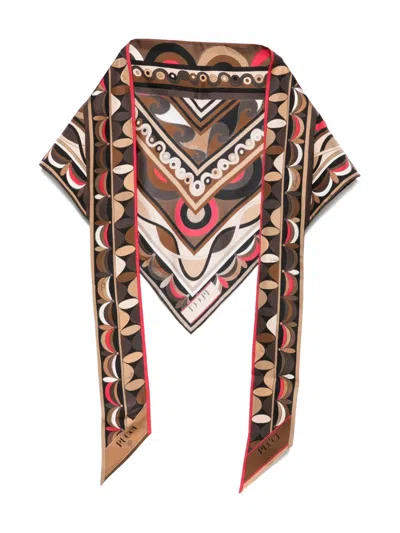 Pucci Geometric-print Silk Scarf In Multi