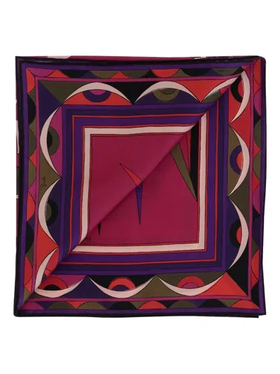 PUCCI GEOMETRIC-PRINT SILK SCARF