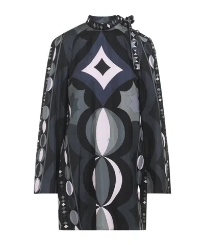 PUCCI PUCCI GEOMETRIC-PRINTED LONG-SLEEVED DRESS