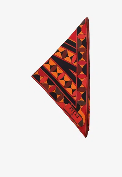 Pucci Geometric Silk Triangle Scarf In Multi