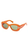 Pucci Geometric Sunglasses, 52mm In Orange/green Solid