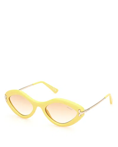 Pucci Geometric Sunglasses, 54mm In Yellow/tan Gradient