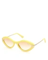 Pucci Women's Geometric-frame Shiny Yellow & Brown Gradient Acetate And Gold-tone Sunglasses Metal/acetate In Yellow/tan Gradient