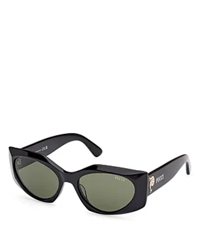 Pucci Geometric Sunglasses, 55mm In Black