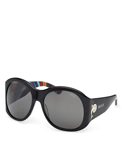 Pucci Geometric Sunglasses, 59mm In Black/smoke