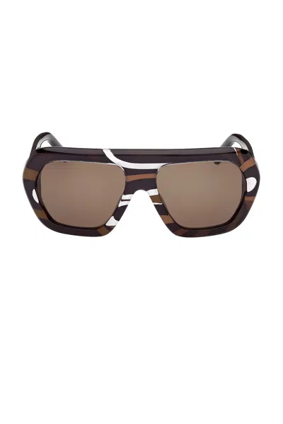 Pucci Geometric Sunglasses In Brown