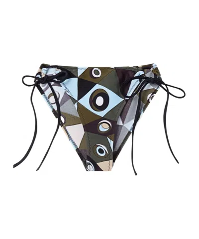 Pucci Geometric Tie-side Bikini Bottoms In Multi