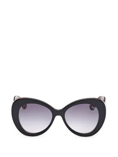 Pucci Geometric-frame Logo-print Sunglasses In Black