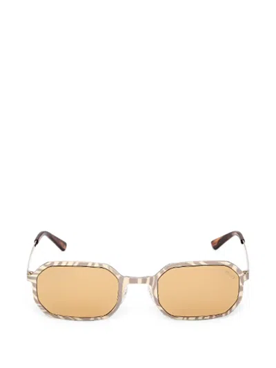 Pucci Geometric-frame Sunglasses In Gold