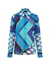 Pucci Geometric-pattern Shirt In Blue
