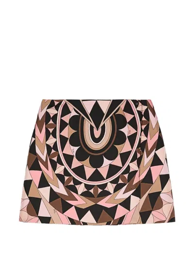 Pucci Geometric-print Mini Skirt In Multi