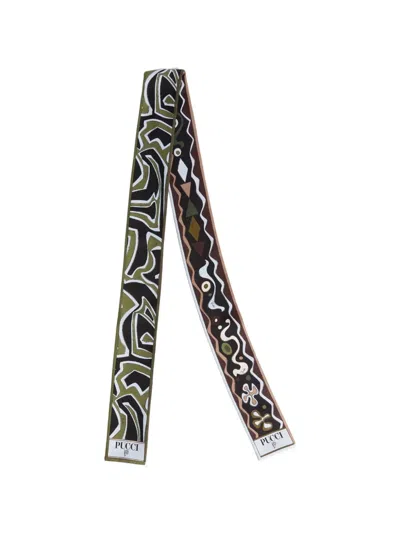 Pucci Geometric-print Scarf In Green