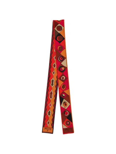 Pucci Geometric-print Scarf In Orange
