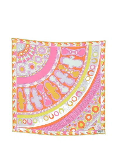 Pucci Printed Silk-twill Scarf In Pink