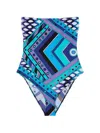Pucci Vivara Print Geometric Strapless Swimsuit In Multi