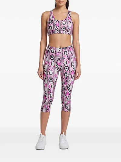 Pre-owned Pucci Geometric-print Top And Leggings Set In Pink