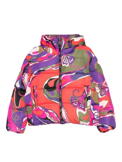 Pucci Giacca Imbottita Con Stampa Orchidee In Multi