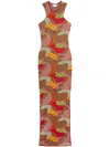 Pucci Giardino-jacqaurd Maxi Dress In Orange