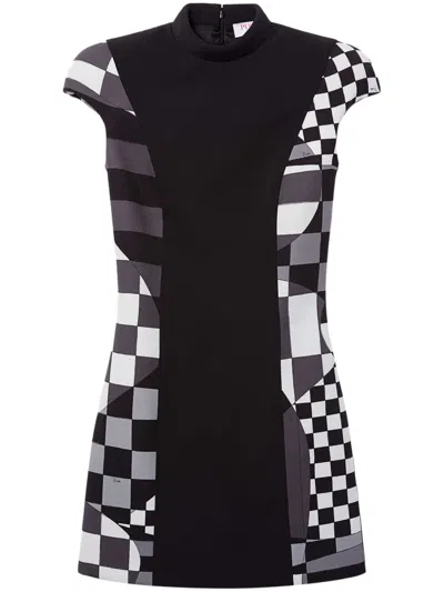 Pucci Giardino-panel Mock-neck Minidress In Black