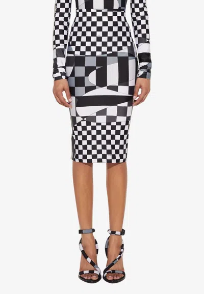 PUCCI GIARDINO PRINT PENCIL SKIRT