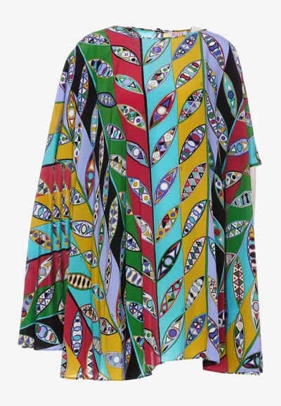 Pucci Girandole-print Silk Minidress In Multicolor
