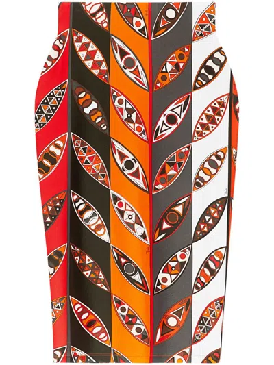 Pucci Girandole-print Pencil Skirt In Multicolor
