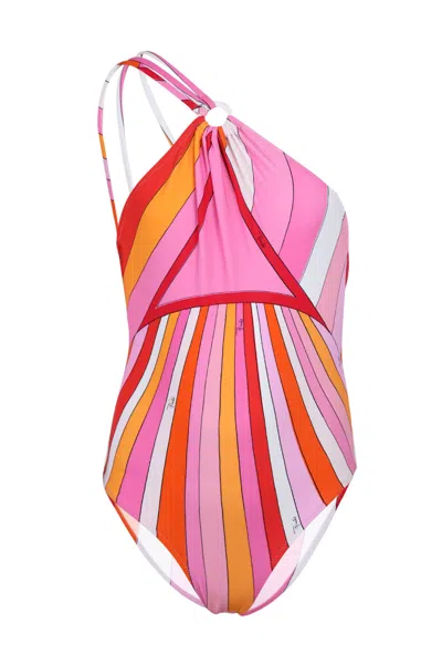 Pucci Kids' Girls Arancio One-piece Swimsuit In Pink