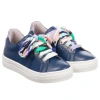 PUCCI PUCCI GIRLS BLUE LEATHER TRAINERS